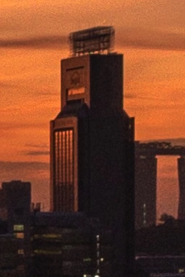 Crop of SingTel building captured with iPhone X